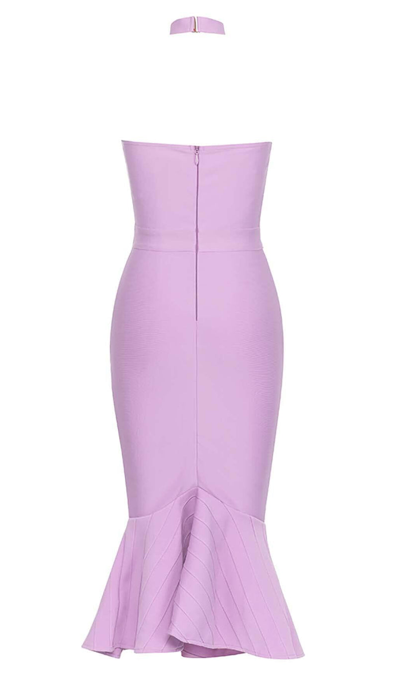 MERMAID CORSET MIDI DRESS IN PURPLE