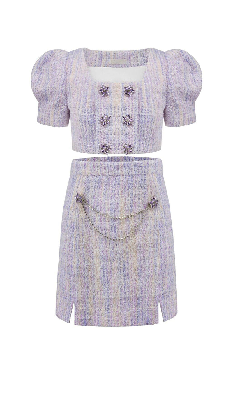 CRYSTAL EMBELLISHED TWO PIECE IN LILAC