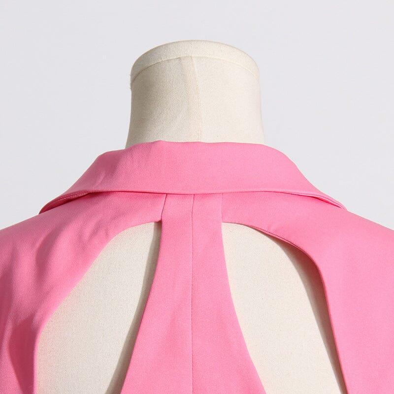 CUTOUT BLAZER SUIT IN PINK