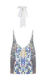 HALTER SEQUIN MINI DRESS IN MULTI-COLOR