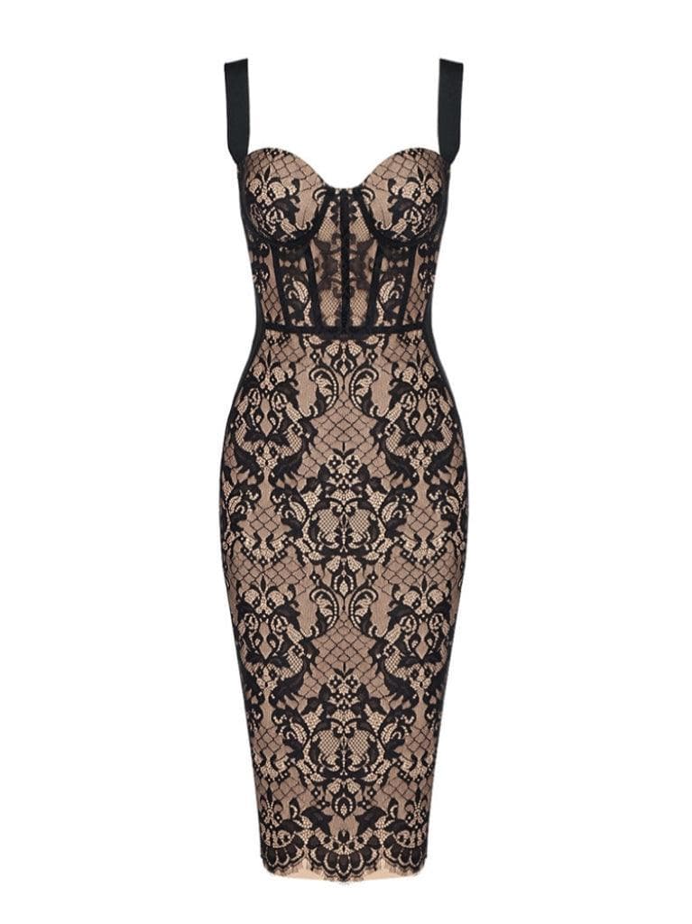 Finbar Patchwork Lace Bandage Dress