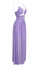 CUTOUT TULLE MAXI DRESS IN LIGHT PURPLE