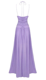 CUTOUT TULLE MAXI DRESS IN LIGHT PURPLE