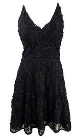 LACE STRAPPY BANDEAU MINI DRESS IN BLACK