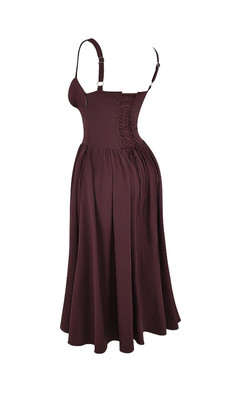 RICH BROWN MIDI SUNDRESS