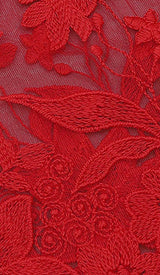 FLORAL CORSET LACE MAIX DRESS IN RED