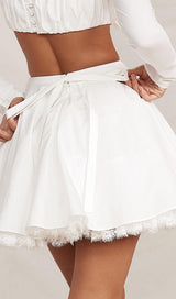 WHITE BOW MINI SKIRT