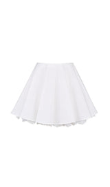 WHITE BOW MINI SKIRT