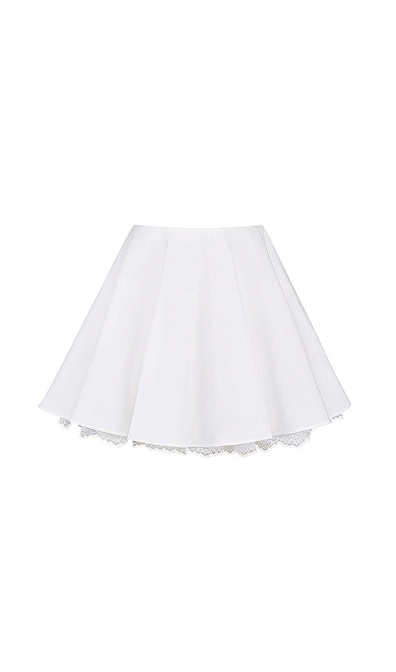 WHITE BOW MINI SKIRT