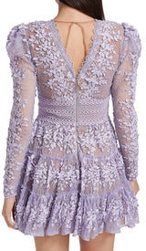 LACE EMBROIDERY MINI DRESS IN LILAC