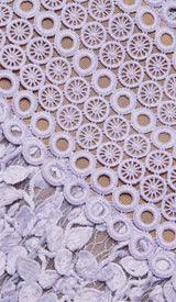 LACE EMBROIDERY MINI DRESS IN LILAC