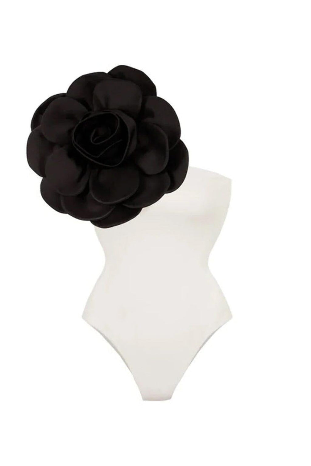 EXAGGERATED 3D FLOWER ONE PIECE SWIMSUIT IN WHITE