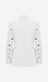 MIRROR SEQUIN DETAIL JACKET IN WHITE