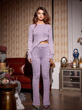 Linnet Knit Lounge Pants In Purple