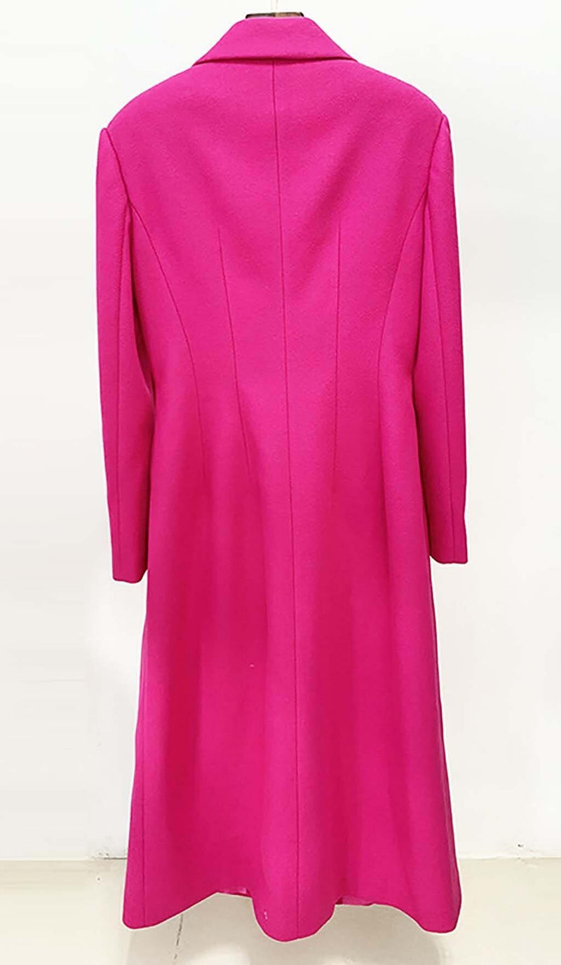 DOUBLE WOOL BLEND LONG COAT IN PINK