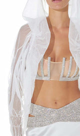 EMBELLISHED PERSPECTIVE TWO PIECE SET IN WHITE