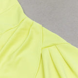 SATIN  CUT OUT V NECK MIDI DRESS IN YELLOW