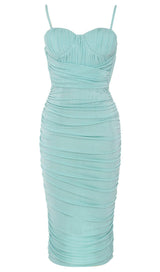 STRAPY WAIST-TIGHTENING CORSET DRESS IN MINT GREEN