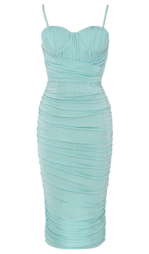 STRAPY WAIST-TIGHTENING CORSET DRESS IN MINT GREEN