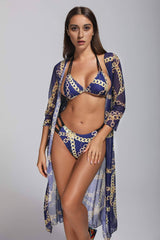 BRYONY BIKINI THREE PIECE SET - BLUE