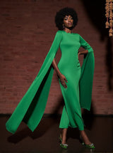 Gertie Long Sleeve Cutout Maxi Dress In Green