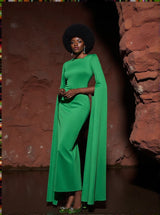 Gertie Long Sleeve Cutout Maxi Dress In Green