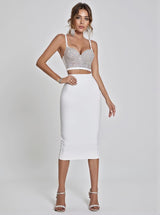 Mariam Bandage Pencil Skirt In White