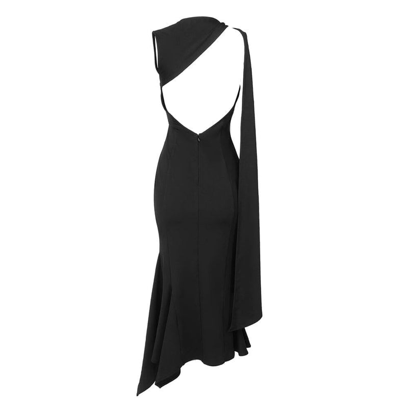 BACKLESS CUT OUT DRESS IN BLACK