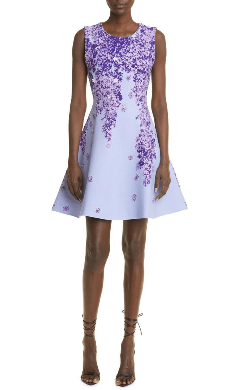 LILAC JACQUARD SLEEVELESS MINI DRESS