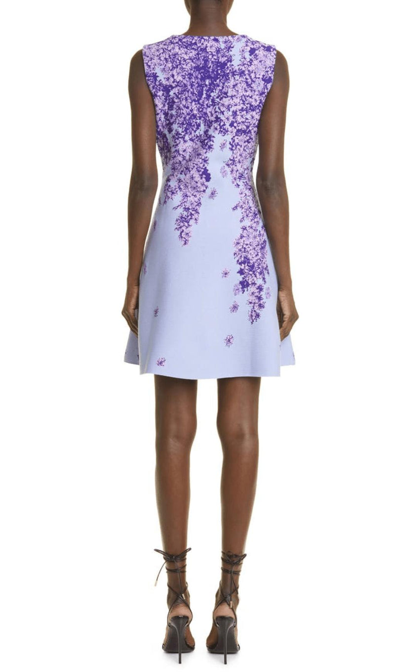 LILAC JACQUARD SLEEVELESS MINI DRESS