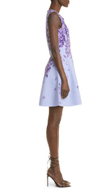 LILAC JACQUARD SLEEVELESS MINI DRESS