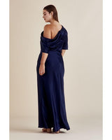 DRAPED SATIN ONE SHOULDER DRESS