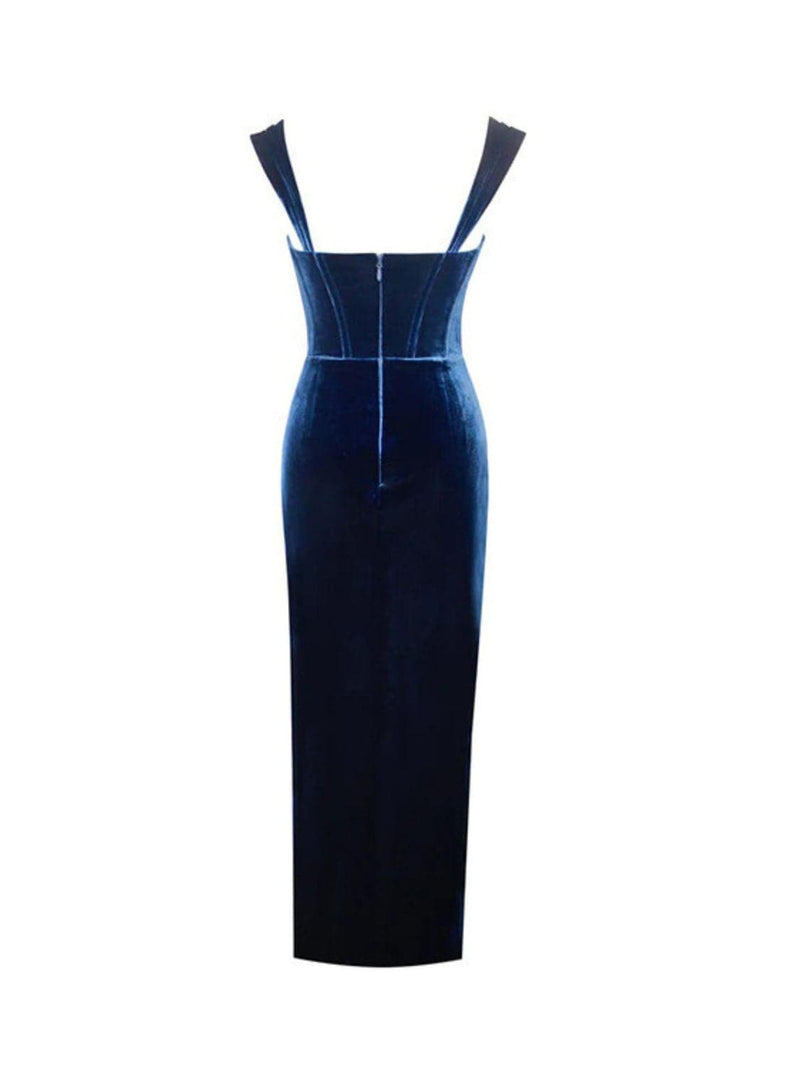 Guine Asymmetric Velvet Dress