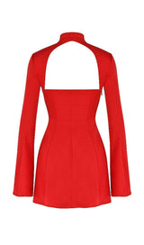 SCARLET CUT OUT SATIN MINI DRESS