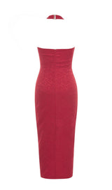 HIP WRAP MAXI DRESS IN RED