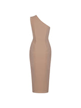 Maya One Shoulder Bandage Dress In Nude