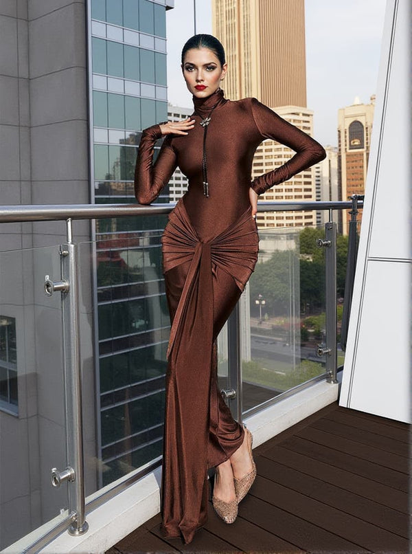 Rumaysa Long Sleeve Twisted Maxi Dress