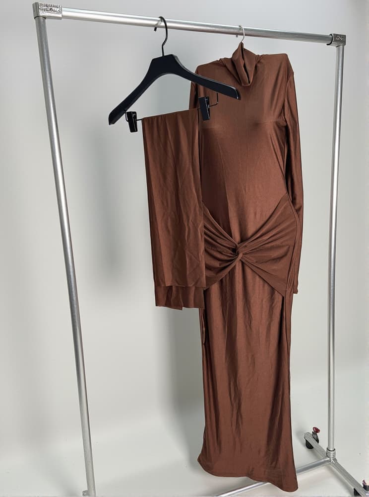 Rumaysa Long Sleeve Twisted Maxi Dress