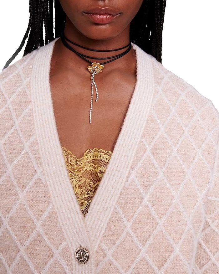 METALLIC CARDIGAN SWEATER