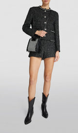 TWEED PEARL-EMBELLISHED FRENCH JACKET