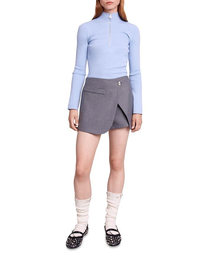 WRAP OVER-PANEL STRETCH-WOVEN SHORTS