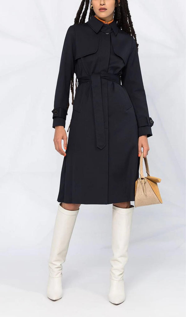 PLEAT-BACK TRENCH COAT