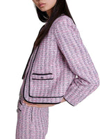 LONG-SLEEVE TWEED BOUCLE JACKET