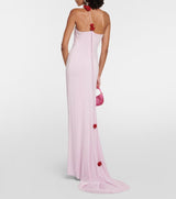 FLORAL-APPLIQUÉ ONE-SHOULDER GOWN