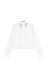 COTTON EMBELLISHED COLLAR SHIRT