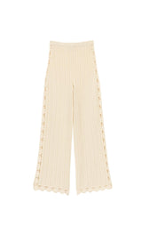 CRCHET TRIM KNIT PANTS