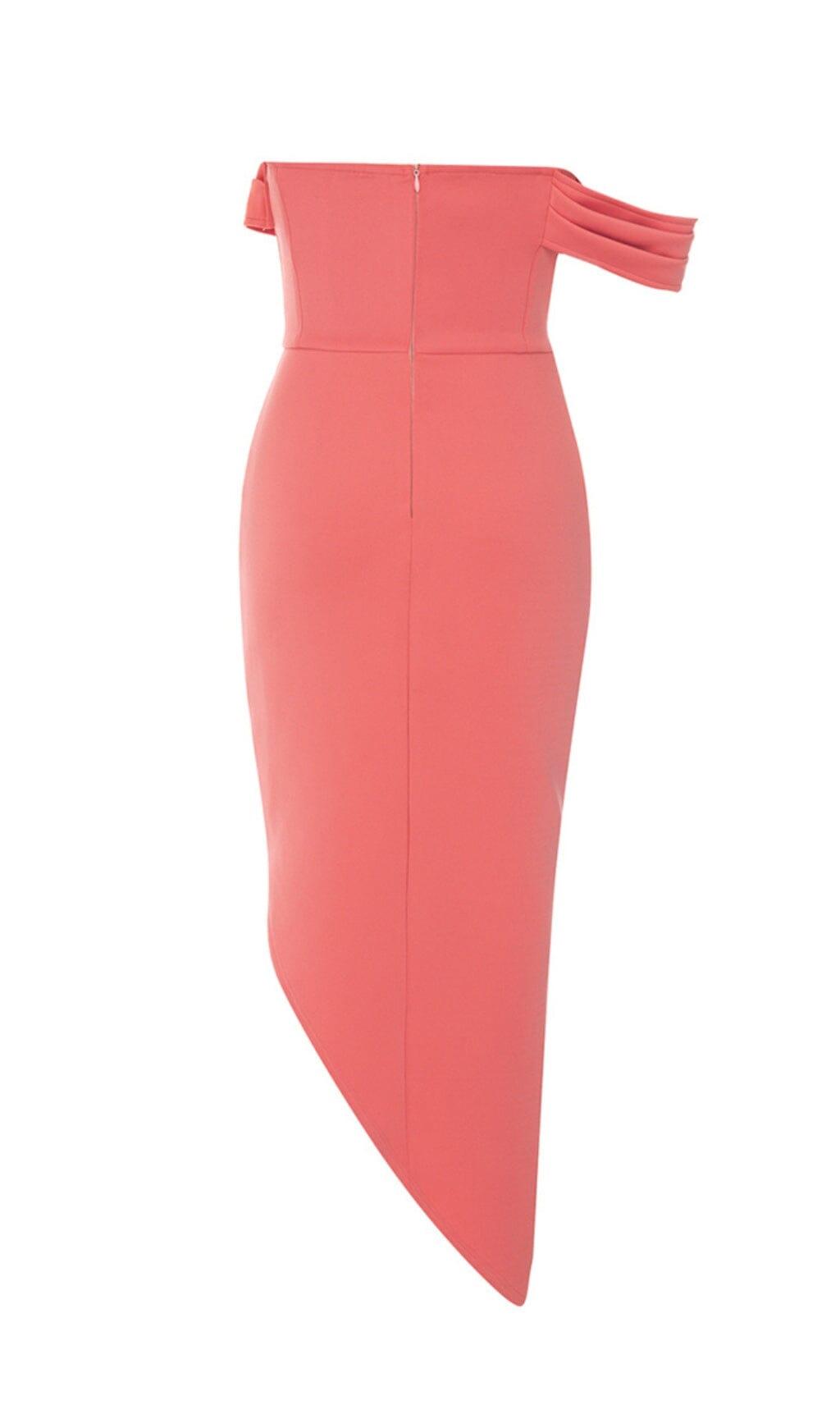 ONE SHOULDER CORSET MIDI DRESS