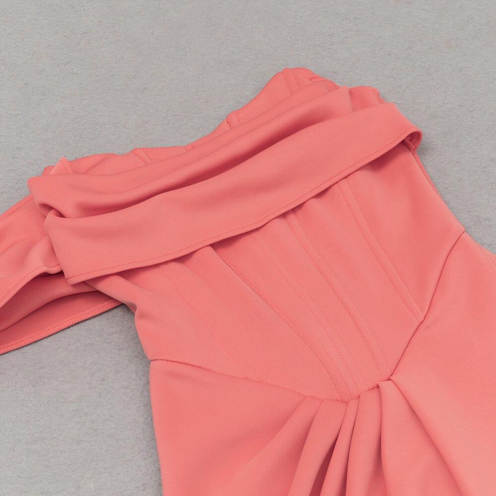 ONE SHOULDER CORSET MIDI DRESS