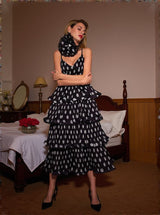 Ilaria Spaghetti Dot Tiered Dress