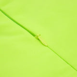 FLUORESCENT GREEN WAIST CUT-OUT SLIM-FIT DRESS